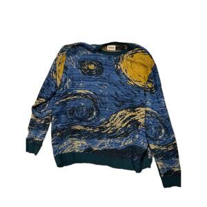 ASOS APOH Design Van Gogh jacquard Knit Crew Sweater Mens XL